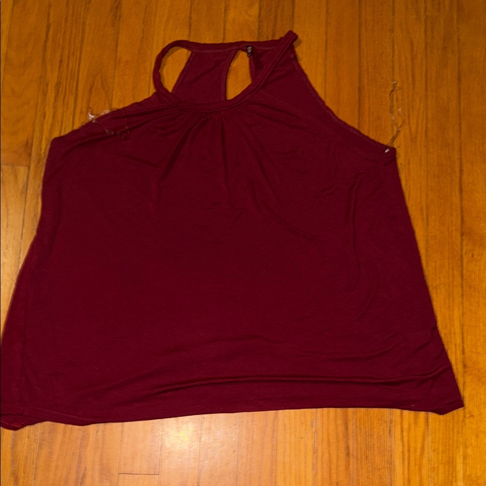 Women's Sleeveless halter Burgundy Top 3X